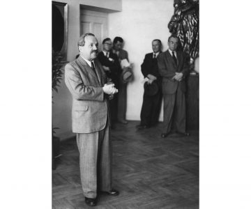 Přednáška Vojtěcha Martínka o Bezručovi při příležitosti vernisáže výstavy Petr Bezruč – dílo a ohlas ve Slezském zemském muzeu v Opavě 17. srpna 1947